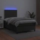 Боксспринг легло с матрак и LED, черно, 120x190 см, еко кожа
