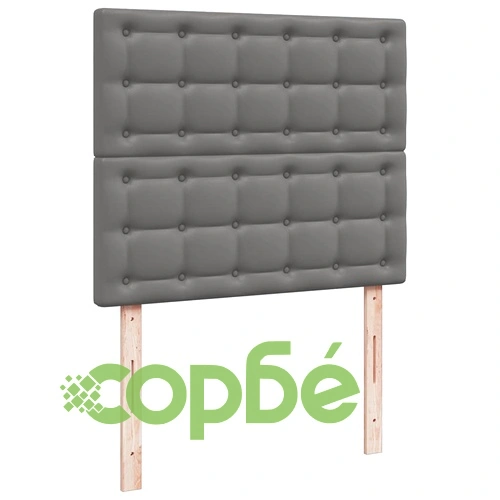 Боксспринг легло с матрак и LED сиво 120x190 см изкуствена кожа ➤ топ цена ➤ sorbe.bg