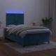 Боксспринг легло с матрак и LED, тъмносиньо, 120x190 см, кадифе