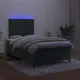 Боксспринг легло с матрак и LED тъмнозелено 120x190 см кадифе