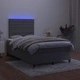 Боксспринг легло с матрак и LED, тъмносиво, 120x190 см, кадифе