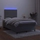 Боксспринг легло с матрак и LED, тъмносиво, 120x190 см, кадифе