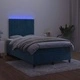 Боксспринг легло с матрак и LED, тъмносиньо, 120x190 см, кадифе