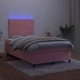 Боксспринг легло с матрак и LED, черно, 120x190 см, кадифе