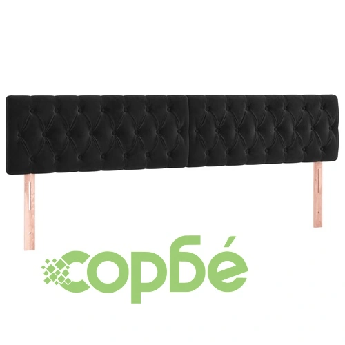 Боксспринг легло с матрак и LED, черно, 120x190 см, кадифе ➤ топ цена ➤ sorbe.bg