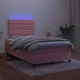 Боксспринг легло с матрак и LED, черно, 120x190 см, кадифе
