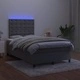 Боксспринг легло с матрак и LED, тъмносиво, 120x190 см, кадифе
