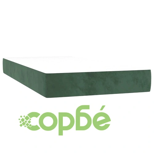 Боксспринг легло с матрак и LED тъмнозелено 120x190 см кадифе ➤ топ цена ➤ sorbe.bg