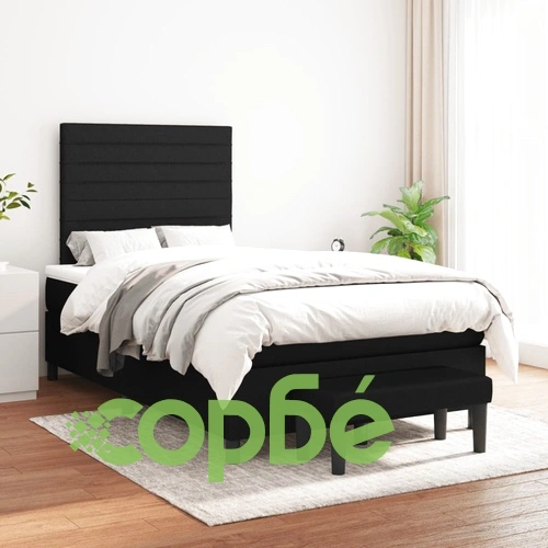 Боксспринг легло с матрак, черно, 120x190 см, плат ➤ топ цена ➤ sorbe.bg