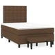 Боксспринг легло с матрак, тъмнокафяво, 120x190 см, плат