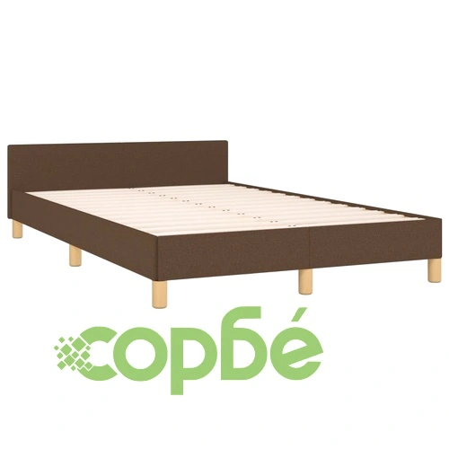 Рамка за легло без матрак, тъмнокафява, 120x190 см, плат ➤ топ цена ➤ sorbe.bg