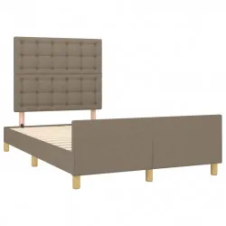 Рамка за легло с табла, таупе, 120x190 см, текстил