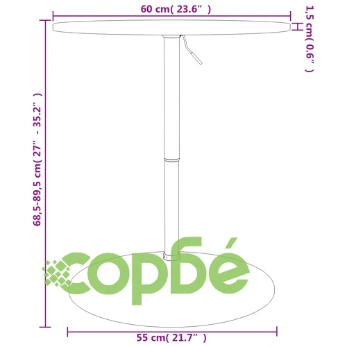 Бар маса, тъмнокафяво , 60x89,5 см, дъб масив ➤ топ цена ➤ sorbe.bg