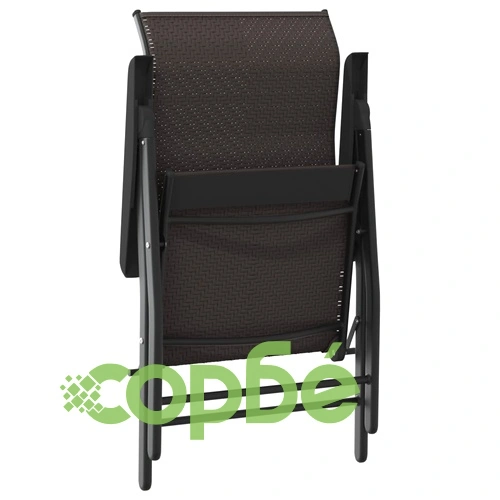 Сгъваеми градински столове, 4 бр, черно кафе, полиратан ➤ топ цена ➤ sorbe.bg