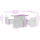 Градински диван с възглавници, 6 части, черен, полиратан