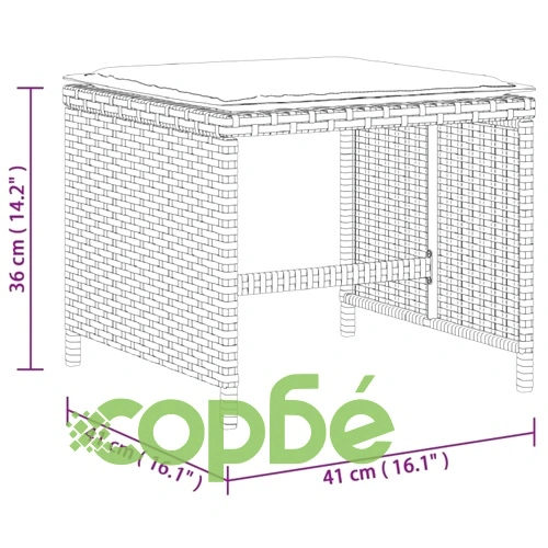 Градински комплект с възглавници 15 части полиратан сив ➤ топ цена ➤ sorbe.bg