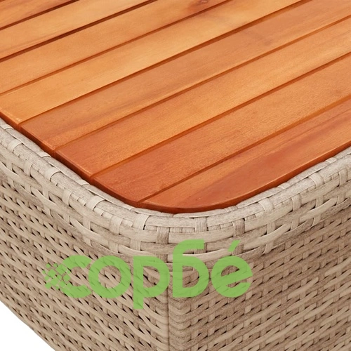 Градински комплект с възглавници, 5 части, бежов полиратан ➤ топ цена ➤ sorbe.bg