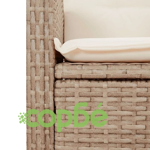 Градински комплект с възглавници, 4 части, бежов полиратан ➤ топ цена ➤ sorbe.bg