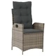 Градински трапезен комплект 3 части с възглавници сив полиратан