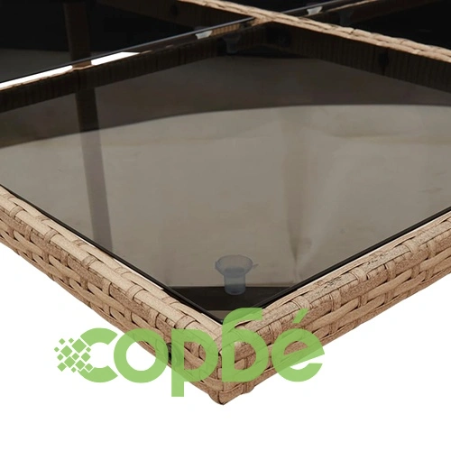 Градински комплект с възглавници, 7 части, бежов полиратан ➤ топ цена ➤ sorbe.bg