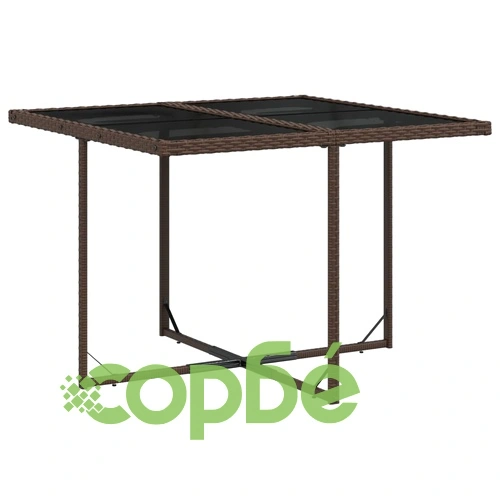 Градински трапезен комплект възглавници 9 части кафяв полиратан ➤ топ цена ➤ sorbe.bg