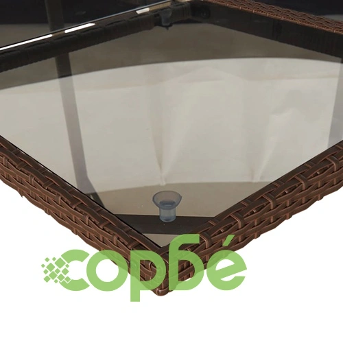 Градински трапезен комплект възглавници 9 части кафяв полиратан ➤ топ цена ➤ sorbe.bg