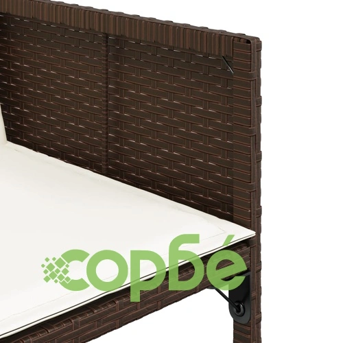 Градински трапезен комплект възглавници 9 части кафяв полиратан ➤ топ цена ➤ sorbe.bg