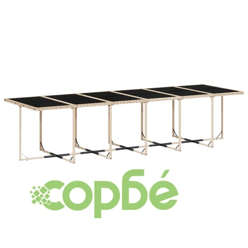 Градински комплект с възглавници 17 части бежов микс полиратан ➤ топ цена ➤ sorbe.bg