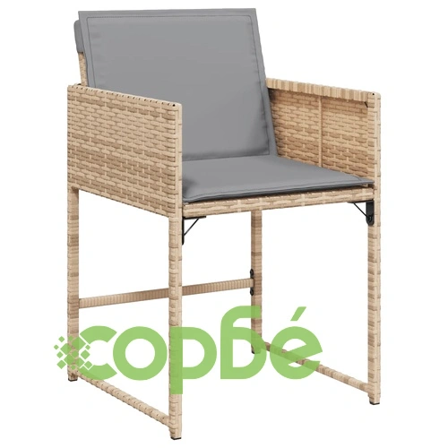 Градински комплект с възглавници 17 части бежов микс полиратан ➤ топ цена ➤ sorbe.bg