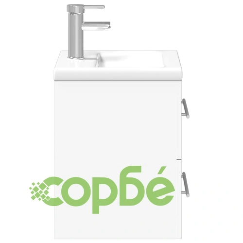 Шкаф за мивка за баня с вградена мивка, бял ➤ топ цена ➤ sorbe.bg