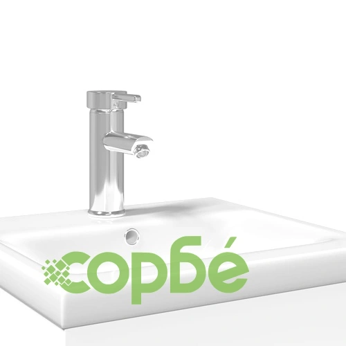 Шкаф за мивка за баня с вградена мивка, бял ➤ топ цена ➤ sorbe.bg