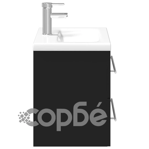 Шкаф за мивка за баня с вградена мивка, черен ➤ топ цена ➤ sorbe.bg