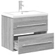 Шкаф за мивка за баня с вградена мивка, сив сонома