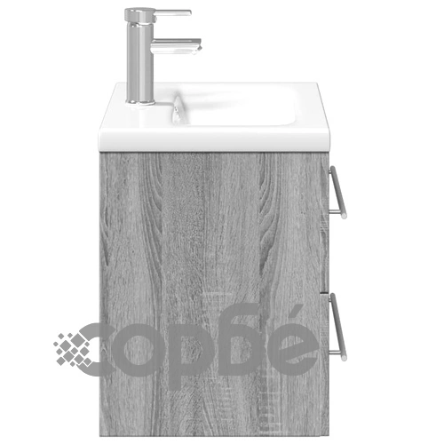 Шкаф за мивка за баня с вградена мивка, сив сонома ➤ топ цена ➤ sorbe.bg