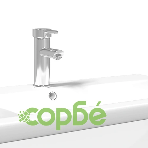 Шкаф за мивка за баня с вградена мивка, бял гланц ➤ топ цена ➤ sorbe.bg