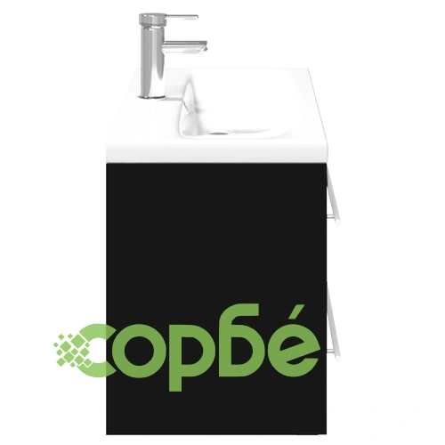 Шкаф за мивка за баня с вградена мивка, черен ➤ топ цена ➤ sorbe.bg