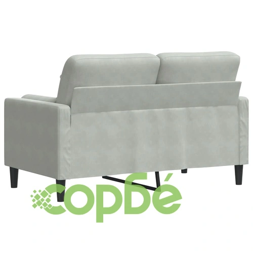 2-местен диван с декоративни възглавници светлосив 120см кадифе ➤ топ цена ➤ sorbe.bg