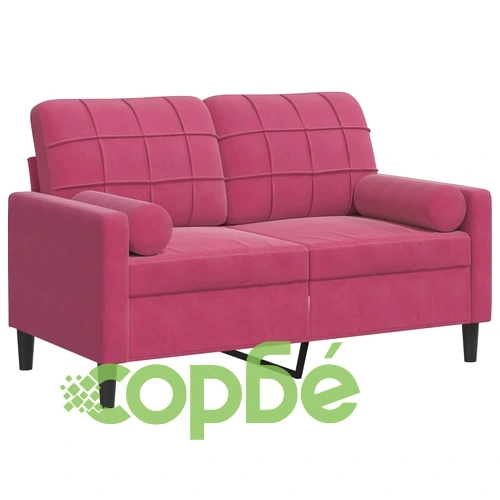 2-местен диван декоративни възглавници виненочервен 120 см ➤ топ цена ➤ sorbe.bg