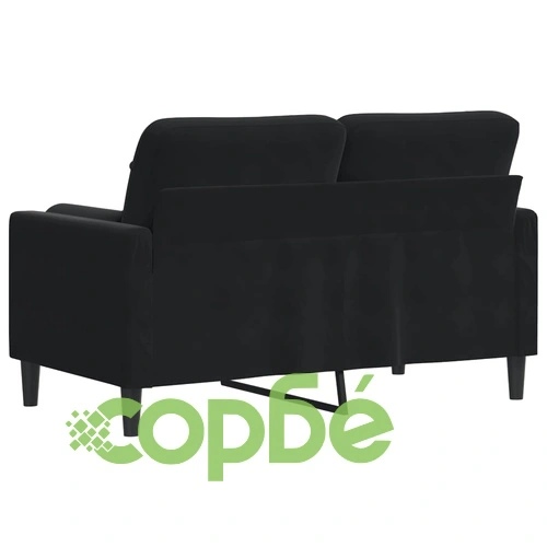 2-местен диван с декоративни възглавници черен 120 см кадифе ➤ топ цена ➤ sorbe.bg