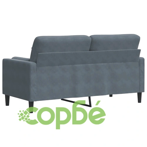 2-местен диван с декоративни възглавници тъмносив 140 см кадифе ➤ топ цена ➤ sorbe.bg