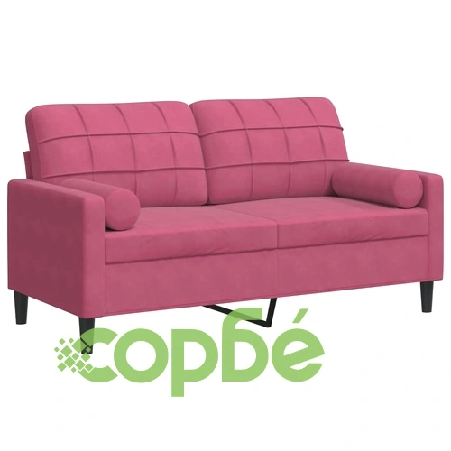 2-местен диван декоративни възглавници виненочервен 140 см ➤ топ цена ➤ sorbe.bg