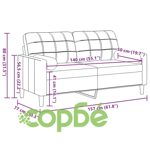 2-местен диван декоративни възглавници виненочервен 140 см ➤ топ цена ➤ sorbe.bg