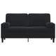 2-местен диван с декоративни възглавници черен 140 см кадифе