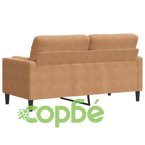 2-местен диван с декоративни възглавници кафяв 140 см кадифе ➤ топ цена ➤ sorbe.bg