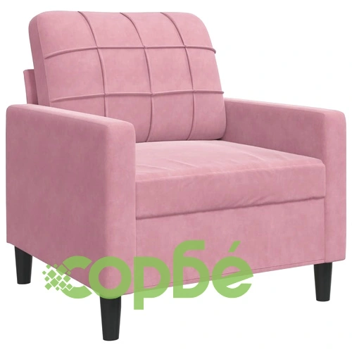 Мека мебел от 3 части с възглавници и болстери розов, кадифе ➤ топ цена ➤ sorbe.bg