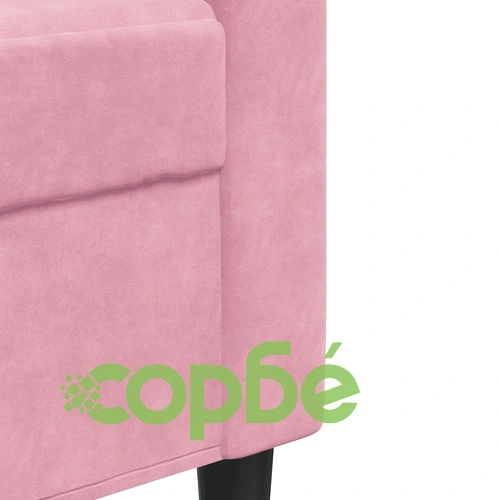 Мека мебел от 3 части с възглавници и болстери розов, кадифе ➤ топ цена ➤ sorbe.bg