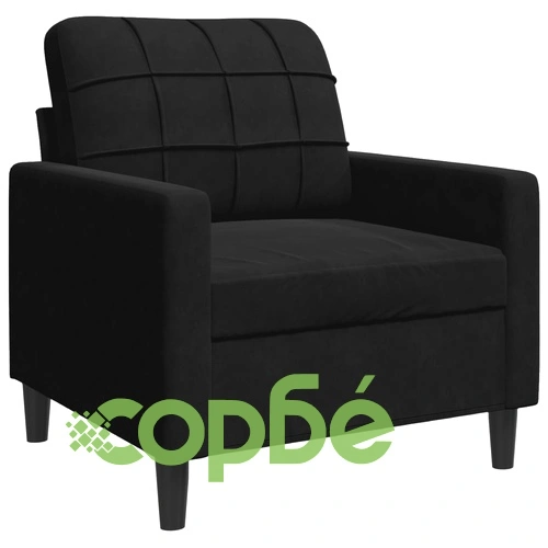 Мека мебел от 3 части с възглавници и болстери черен, кадифе ➤ топ цена ➤ sorbe.bg