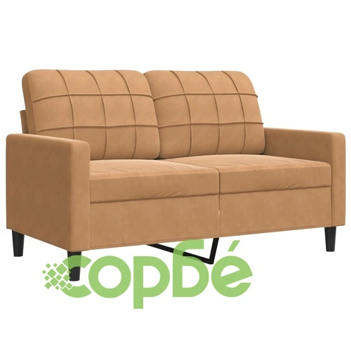 Мека мебел от 3 части с възглавници и болстери кафяв, кадифе ➤ топ цена ➤ sorbe.bg