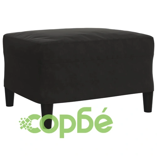 Мека мебел от 4 части с възглавници и болстери черен кадифе ➤ топ цена ➤ sorbe.bg