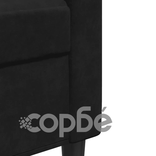 Мека мебел от 4 части с възглавници и болстери черен кадифе ➤ топ цена ➤ sorbe.bg